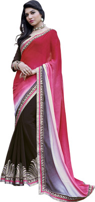 

Parisha Embroidered Fashion Georgette Saree(Brown)