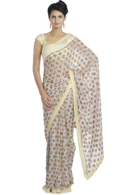 

Ethnic Bliss Lifestyles Self Design Phulkari Handloom Chiffon Saree(White, Multicolor, Multicolor;offwhite