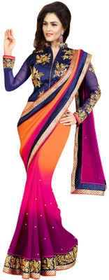 

AVR FASHIONS Embroidered Fashion Chiffon Saree(Multicolor)
