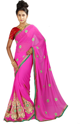 

Anushree Saree Self Design Fashion Chanderi Saree(Multicolor), Green;pink