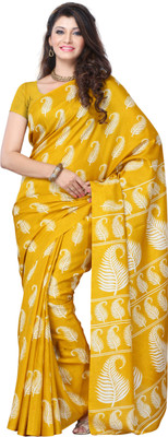 

JTInternational Geometric Print Fashion Art Silk Saree(Multicolor)