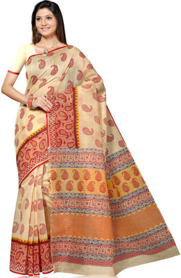 

Shelina Printed Fashion Cotton Saree(Beige)