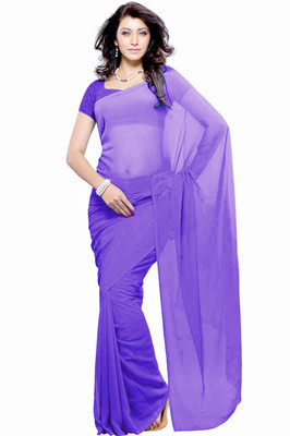 

Khushali Self Design Fashion Georgette Saree(Purple)
