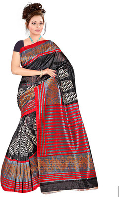 

Parisha Printed Daily Wear Art Silk Saree(Black)