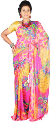 

Hawai Printed Daily Wear Georgette Saree(Multicolor)