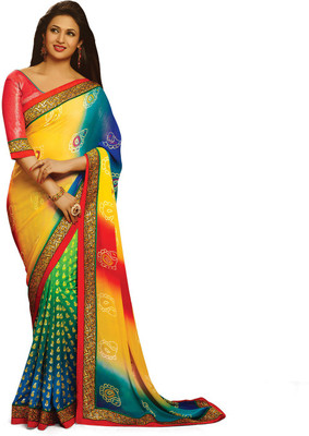 

Indianbeauty Self Design, Printed Bollywood Pure Georgette Saree(Multicolor)