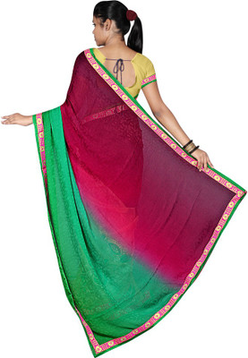 

Party Wear Dresses Embroidered Fashion Georgette Saree(Maroon)
