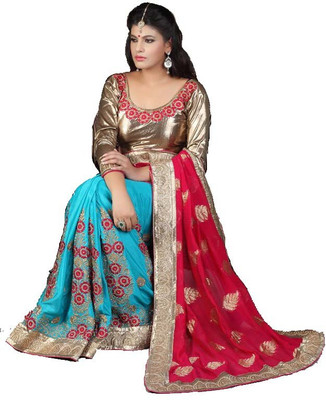 

Stylezone Embroidered Fashion Viscose Saree(Red)
