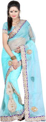 

Ansu Fashion Self Design Fashion Net Saree(Light Blue)