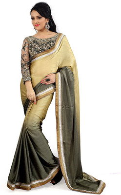

Indian Wear Online Embroidered Fashion Georgette Saree(Grey)