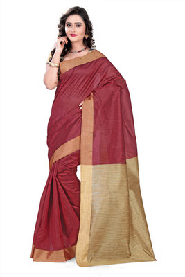 E-Vastram Woven Fashion Cotton, Silk Saree(Maroon