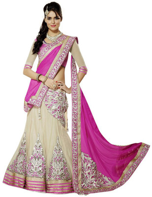 

Aksh Fashion Self Design Fashion Net Saree(Pink, White)
