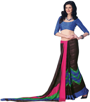 

Indian Wear Online Printed Fashion Pure Chiffon Saree(Multicolor)