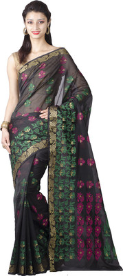 

Chandrakala Woven Banarasi Art Silk Saree(Black)