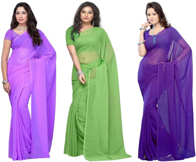 

Multi Retail Solid Bollywood Georgette Saree(Pack of 3, Multicolor)