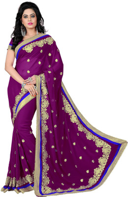 

Vishakha Fashion Embroidered Fashion Georgette Saree(Pink), Dark pink