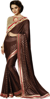 

Saara Self Design Fashion Chiffon Saree(Brown)