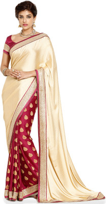 

Soch Self Design Fashion Crepe Saree(Multicolor), Purple & beige