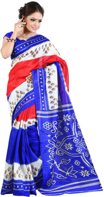 

Manthan Printed Daily Wear Art Silk Saree(Red, Blue)