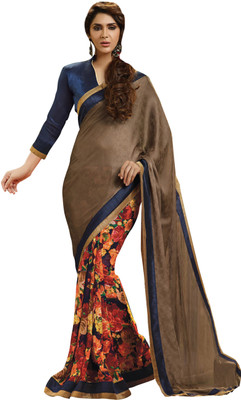 

Manthan Printed Daily Wear Chiffon Saree(Pack of 2, Brown)
