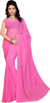 

Surupta Solid Fashion Georgette Saree(Pink), Light rani pink
