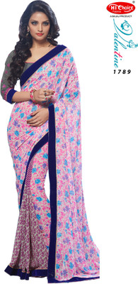 

Hi-Choice Printed Fashion Georgette Saree(Pink)