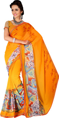 

Jiya Self Design, Printed Fashion Georgette Saree(Yellow, Orange, Multicolor), Multicolor;orange;yellow