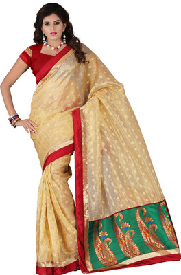 It's Banii Woven Banarasi Handloom Banarasi Silk Saree(Red)