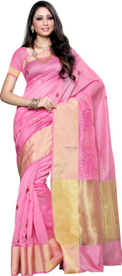 

Mimosa Woven Banarasi Cotton Saree(Pink)