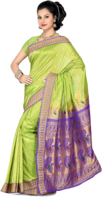 

Ishin Printed Fashion Art Silk Saree(Green)