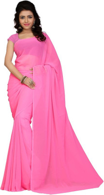 

Surupta Solid Fashion Georgette Saree(Pink), Light rose pink