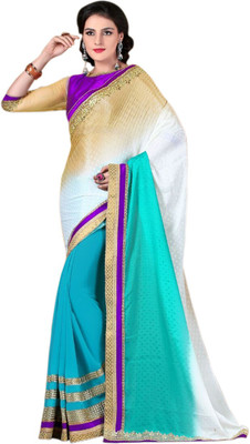 

Khushali Self Design, Embroidered Fashion Georgette Saree(Light Blue, Purple, Beige, Multicolor), Beige;light blue;multicolor;purple