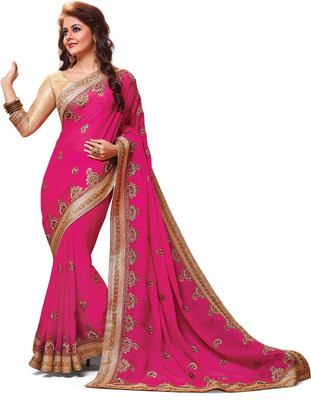 

Ridham Sarees Printed Hand Batik Pure Georgette Saree(Multicolor)