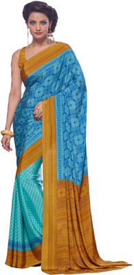 

Hi-Choice Printed Fashion Crepe Saree(Blue)
