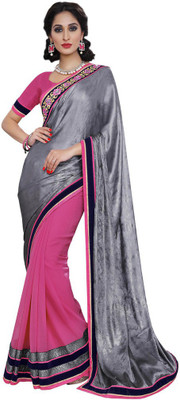 

Desi Butik Embellished Fashion Satin, Georgette Saree(Purple, Pink), Pink;purple