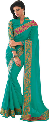 

Vishal Solid Fashion Georgette Saree(Green)