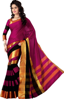 

M.S.Retail Solid Bollywood Cotton Saree(Beige)