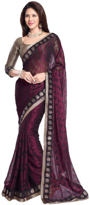 

Dancing Girl Printed Bollywood Jacquard Saree(Purple)