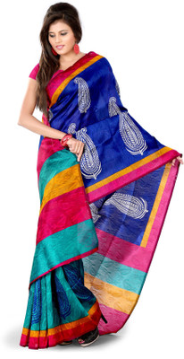 

Vardan Prints Printed Bollywood Polycotton Saree(Blue, Pink)