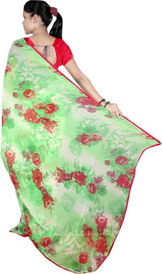 

Indian Wear Online Printed Fashion Chiffon Saree(Green)