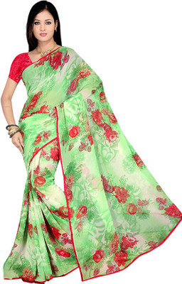 

Indian Wear Online Printed Fashion Chiffon Saree(Green)