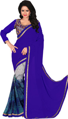 

Lovelylook Printed Daily Wear Georgette Saree(Blue, Multicolor)