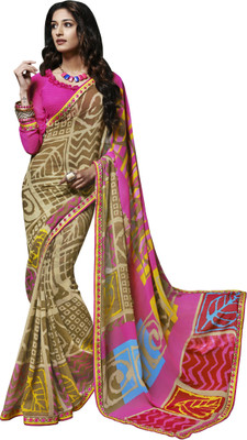 

Khoobee Self Design, Printed Fashion Georgette Saree(Pink, Yellow, Brown, Multicolor), Brown;multicolor;pink;yellow