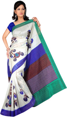 

Khushali Printed Fashion Silk Saree(White, Blue, Multicolor), Blue;multicolor;white