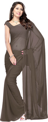

Lovelylook Solid Fashion Georgette Saree(Grey)