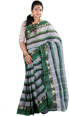 

Hawai Striped Fashion Cotton Saree(Multicolor)