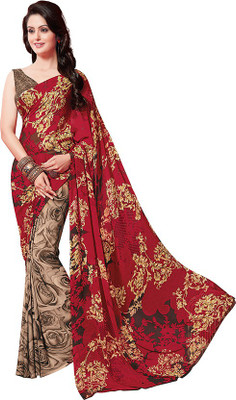 

PSHOPEE Floral Print Fashion Chiffon Saree(Red)