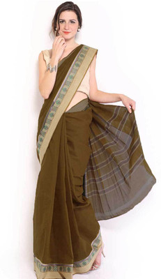 

Javuli Woven Chettinadu Handloom Cotton Saree(Brown)
