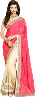 

Soch Self Design Fashion Crepe Saree(Multicolor), Gold;pink