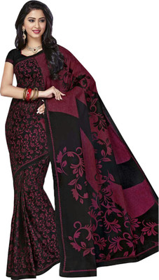 

Party Wear Dresses Printed Fashion Cotton Saree(Black)